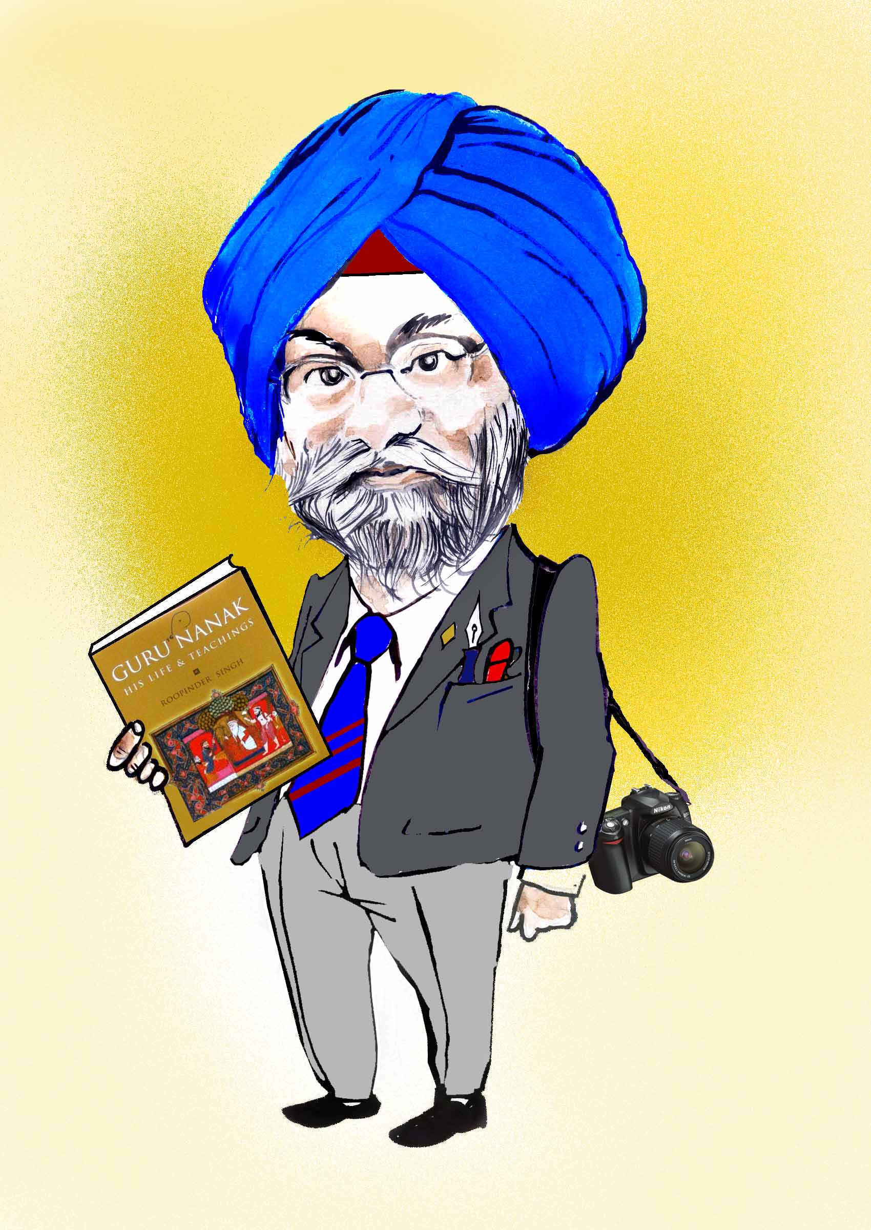 Roopinder's caricature by Sandeep Joshi